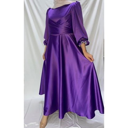 Purple satin dress