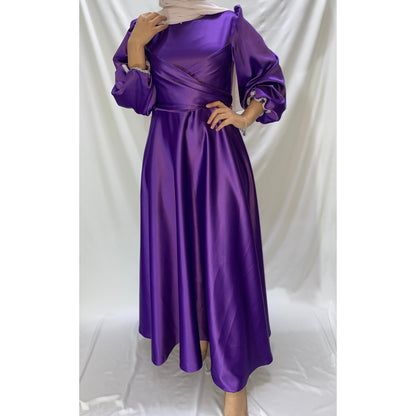 Purple satin dress