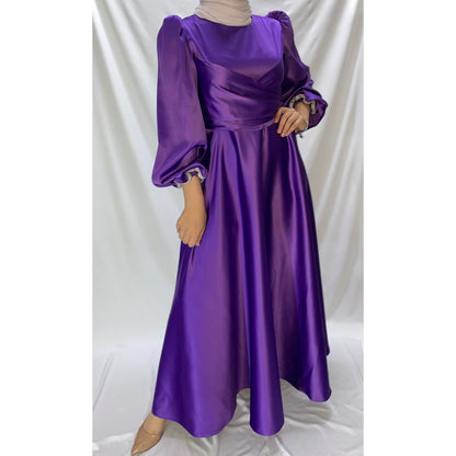 Purple satin dress