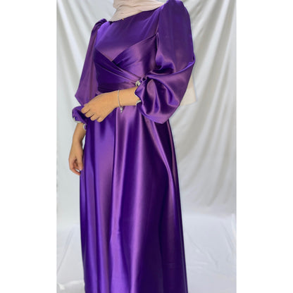 Purple satin dress