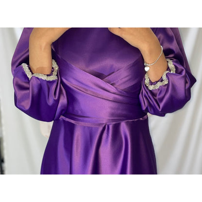 Purple satin dress